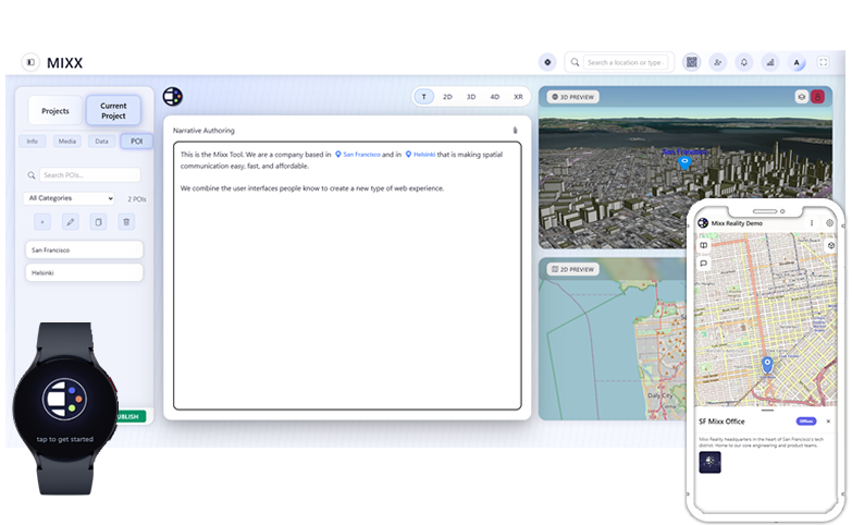 Mixx Reality platform showing interactive spatial data visualization